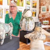Sue Bush, based in Louth, with her hand made ceramics.