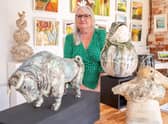 Sue Bush, based in Louth, with her hand made ceramics.
