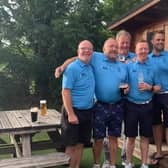 The team celebrate completing the Big Golf Race for Prostate Cancer UK.