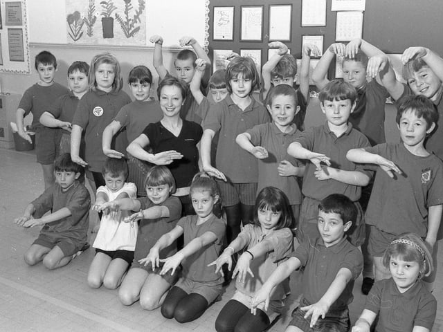 Youngsters at Wrangle Primary School during a dance workshop at Blackfriars Arts Centre. Pictured with the pupils are Helen Moffitt of Lincs Dance.