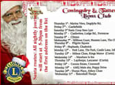 Coningsby & Tattershall Lions Club will be bringing Santa’s sleigh to Conignsby, Tattershall and Mareham le Fen.
