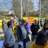 Protestors outside the East Lindsey District Council offices ahead of full council.