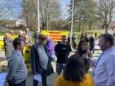 Protestors outside the East Lindsey District Council offices ahead of full council.