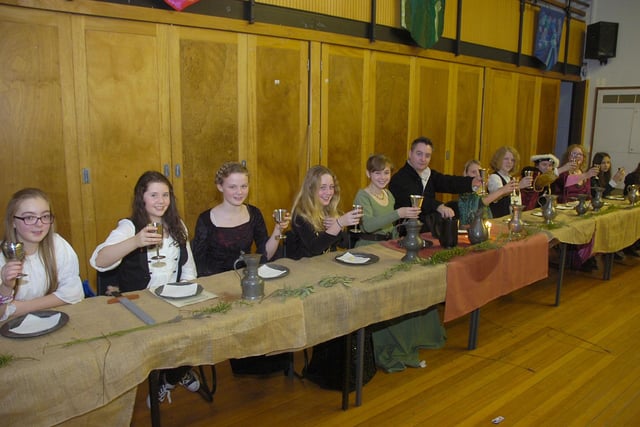 Year Eight pupils at Kesteven and Sleaford High School during a Tudor re-enactment day 10 years ago. As part of the fun, children dressed in costume, discussed contemporary religious upheaval and tucked into a banquet of typical Tudor fare.