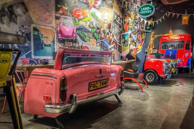 A Rolls Royce-themed eating area at V-ATE, Sutterton.