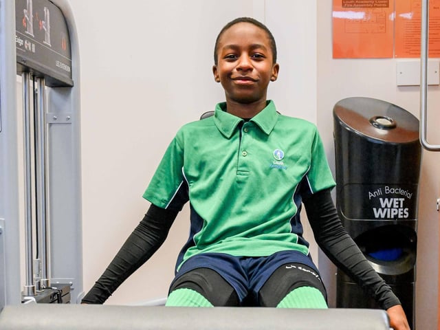 Loyiso Mabuto, from Year 8, in the gym.