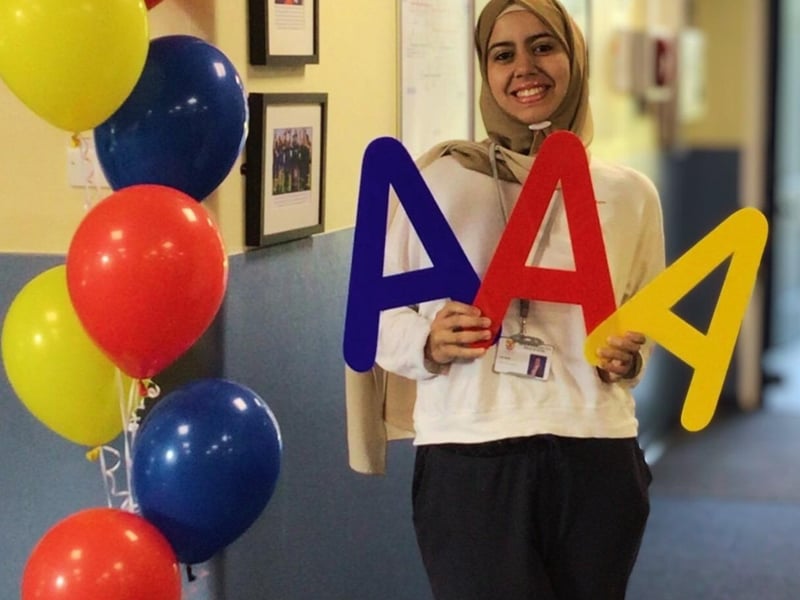 Queen Elizabeth's High School student Jana got three A grades