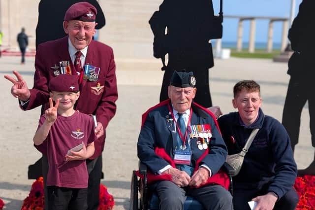 Alfred Mawson with veterans on his trip to Normandy. Photo supplied