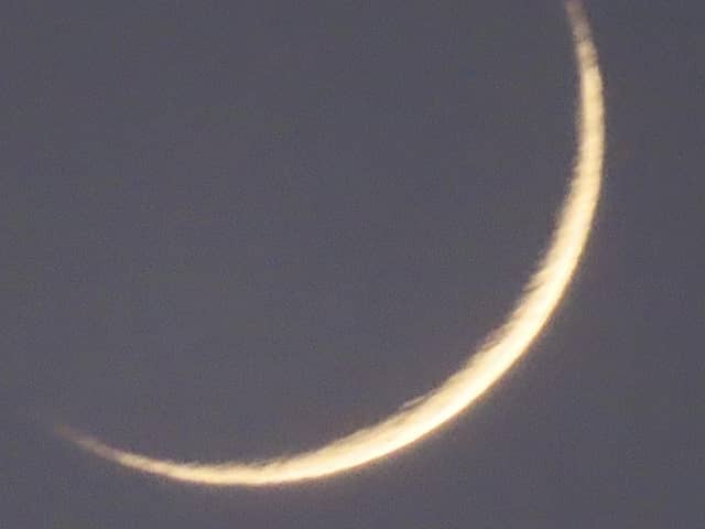 A fine shot of a crescent moon above the area, taken and sent in by David Hodgkinson.