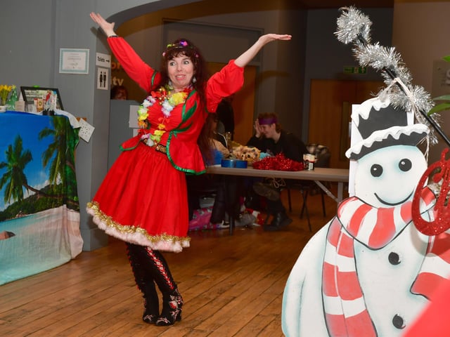 Dee Dee Lee entertaining guests at the Skegness Storehouse community meal