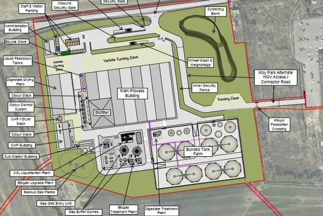 A map showing the layout and access to and from the site. Image: Stream Bioenergy UK