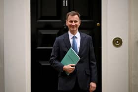 Jeremy Hunt, chancellor of the exchequer, poses outside 11 Downing Street today ahead of presenting his Autumn Statement - a growth-focused fiscal plan. (Photo by Leon Neal/Getty Images)