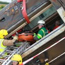 A multi-agency search and rescue exercise at Waddington Training Centre.