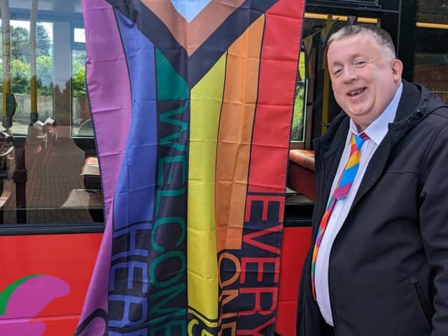 David Boden with Pride Bus