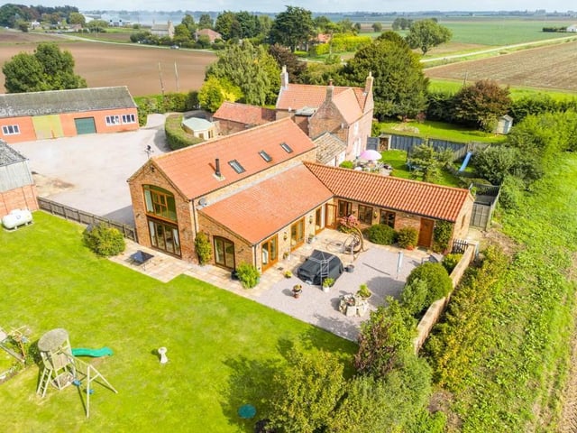 An aerial view of the property.