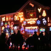 A previous year's switch on of the Christmas lights at Jacky and Val's homes in Elmtree Road, Ruskington.