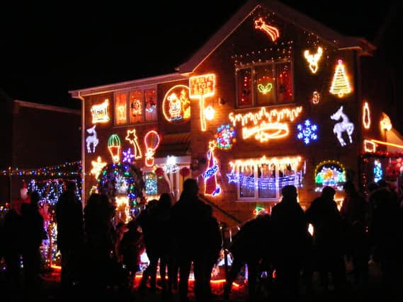 A previous year's switch on of the Christmas lights at Jacky and Val's homes in Elmtree Road, Ruskington.
