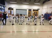 The dance academy in final rehearsals and INSET - dance ambassador Robin Windsor on a previous visit.