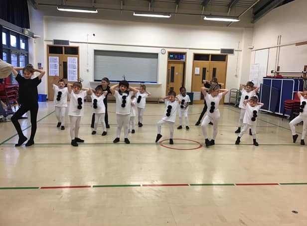 The dance academy in final rehearsals and INSET - dance ambassador Robin Windsor on a previous visit.