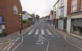 The pedestrian crossing on Upgate - prior to the damage to the light and graffiti. Photo: Google Maps