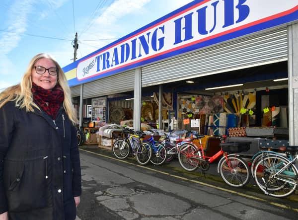Skegness market manager Kathryn Jones outside the rebranded Skegness Trading Hub.