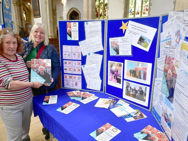 L-R Bridget Baskett and Chris Suich of Bob's Brainwaves, Louth, in St James' Church. Photo: David Dawson