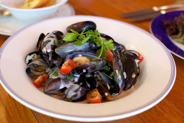 The succulent steamed black mussels in white wine sauce. Image: SeaDream Yacht Club
