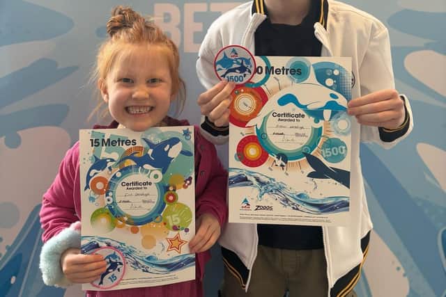 Young swimmers, Evie and Arthur Pendrigh, go the distance at Better Sleaford Leisure Centre