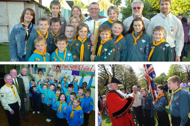 Three photographs from the Boston Standard's archives for the past 15 or so years showing the 5th Boston Scouts group in action.