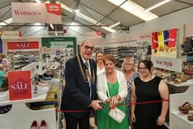 The Mayor and Mayoress of Boston Coun Barrie Pierpoint and Pamela Love cut the ribbon at the new Pavers Shoes store at Dobbies Garden Centre, Boston.