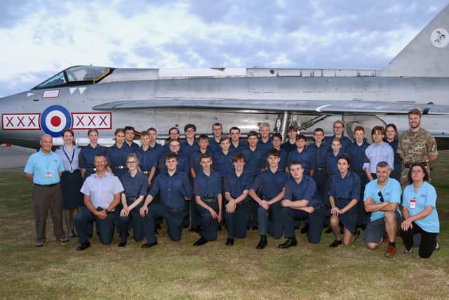 Sleaford Air Cadets on a visit to RAF Coningsby.