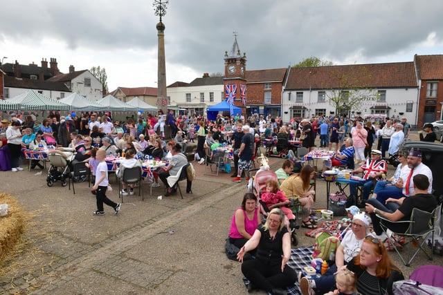 The town centre was packed with people enjoying the Big Lunch.