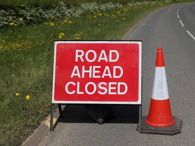 Road Closed signs. Tuesday May 12th 2020