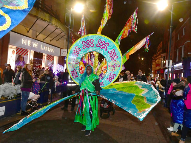 A performer in the Illuminate Parade.