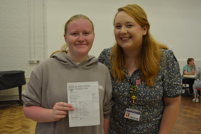 Abi Mansfield was delighted with her grade 9 in English literature - as was head of English Sarah Peacock, who has inspired Abi to work towards becoming an English teacher