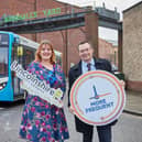Coun Clio Perraton-Williams and Matt Cranwell, managing Director of Stagecoach East Midlands
