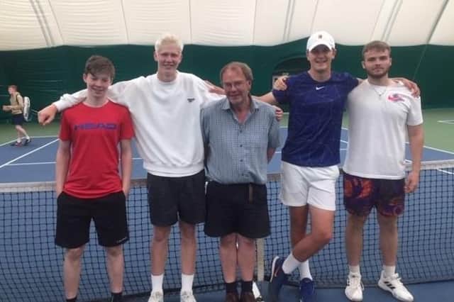 Captain Henry Cheer with the Boston Tennis Club under 18s boys' side.