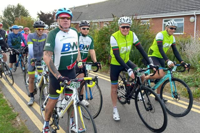Some of the Boston Wheelers riders as they set off on the epic 68-mile route to Lincoln and back.