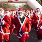 Expect to see a scene like this in Louth town centre on Sunday morning when the first Santa Run For Life event takes to the streets.