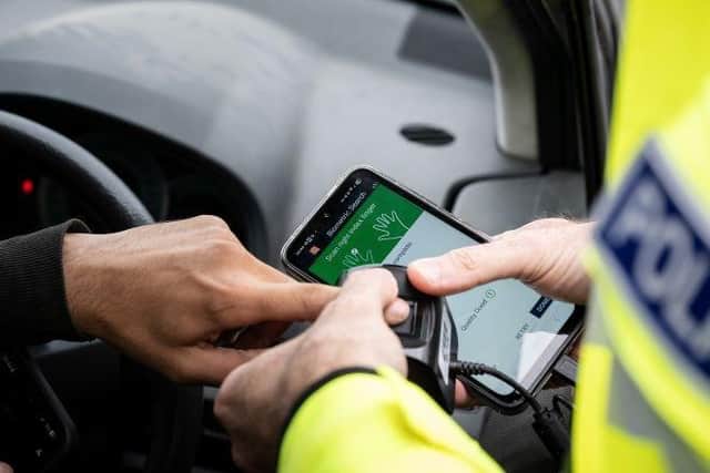 A roadside fingerprint test. Picture: Lincolnshire Police