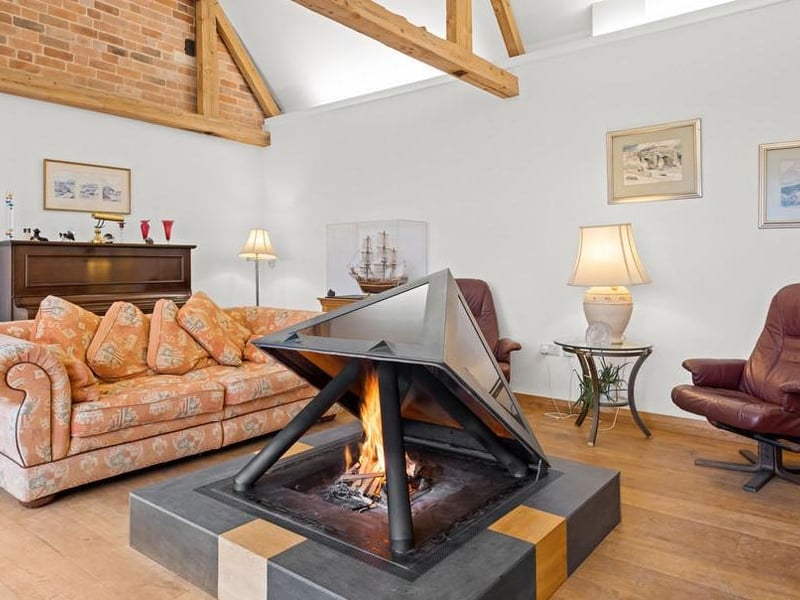 The log burner in action.
