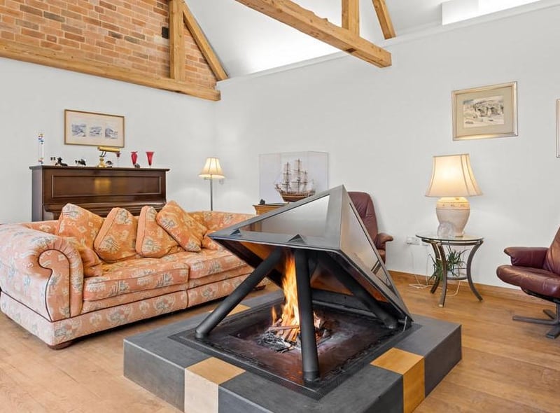 The log burner in action.