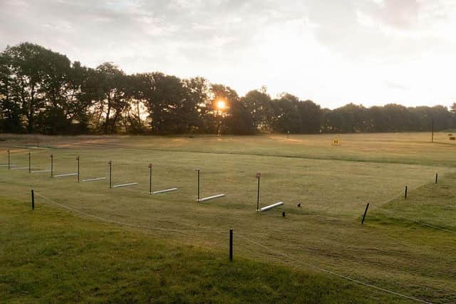 An grass driving range with advanced ball tracking software makes Newark and attractive place to practice