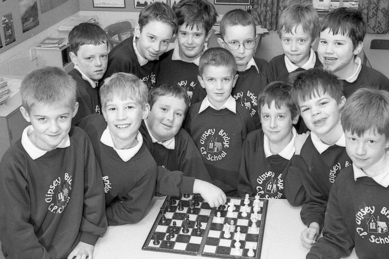 Gibsey Bridge Primary School celebrating a double win in the Lincolnshire Primary Schools Chess Championship - one for the under 11s, the other for the under nines.