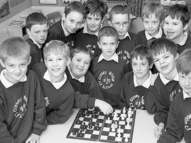 Gibsey Bridge Primary School celebrating a double win in the Lincolnshire Primary Schools Chess Championship - one for the under 11s, the other for the under nines.