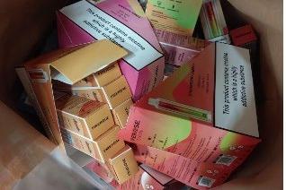 Some of the vapes suspected to be illegal. Photo: Lincs Police