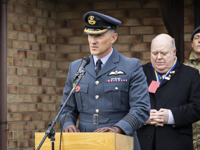 Outgoing Station Commander, Group Captain Paul O’Grady. Photo: AS1 Shauna Martin RAF