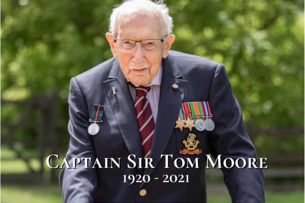 Captain Sir Tom's family released this photo on Twitter to announce his death. (Photo: Twitter).