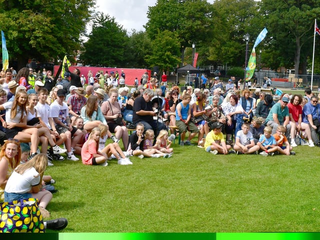 Crowds enjoying the entertainment in Tower Gardens.