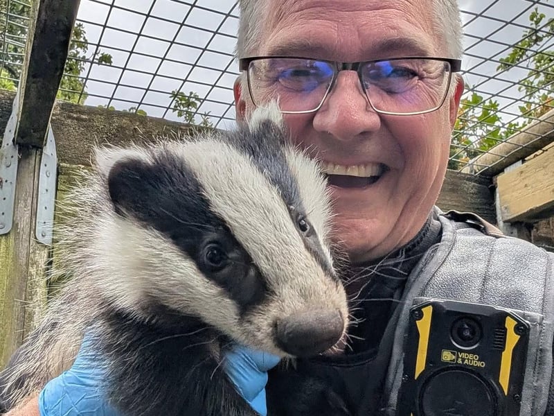 A happy ending. Pc Martin Green has been involved in wildlife and rural crime for many years. Photo: Lincs Police